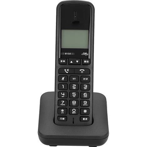 Interphone sans fil numérique portable W158, téléphone mains libres, prise US 100-240 V (noir) (1/5)