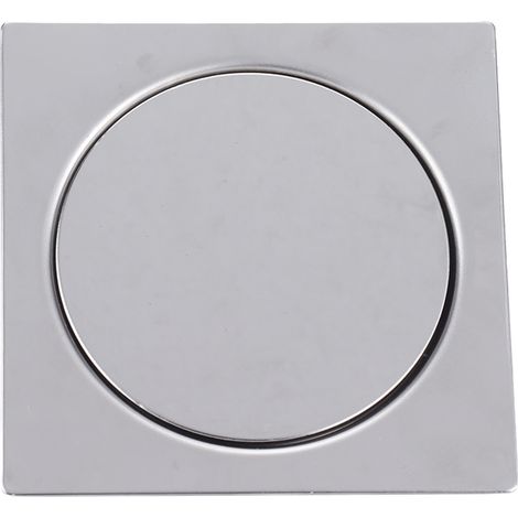 Bonde de sol à pédale, en acier inoxydable, 10 x 10 cm, avec neutralisation des odeurs, pour salles de bains (1/5)