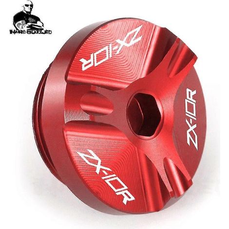 Für Kawasaki ZX10R ZX10RR 2016–2022 ZX 10R/10RR ZX 10 R/RR Motorrad CNC-Öldeckelschraube Einfülldeckel – ZX10R Logo Rot (1/5)