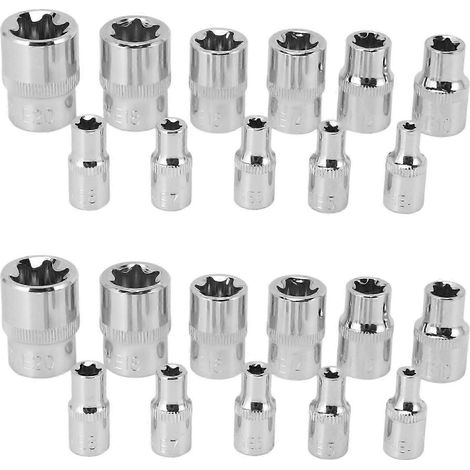 Jeu de 22 douilles Torx femelles E pour rail E4 - E20 (1/5)