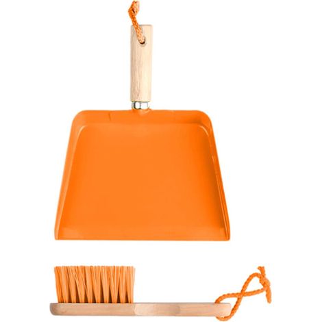 Esschert Design – Set balayette et pelle pour enfant orange – Bois FSC et métal, 0,3 kg