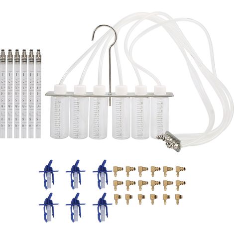 Kit de test de fuite d'injecteur Common Rail 6 cylindres avec adaptateur débitmètre diesel et détecteur d'injecteur (1/5)