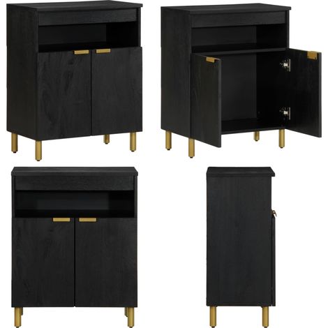 vidaXL Buffet noir 60x33x75 cm bois d'ingénierie (1/5)