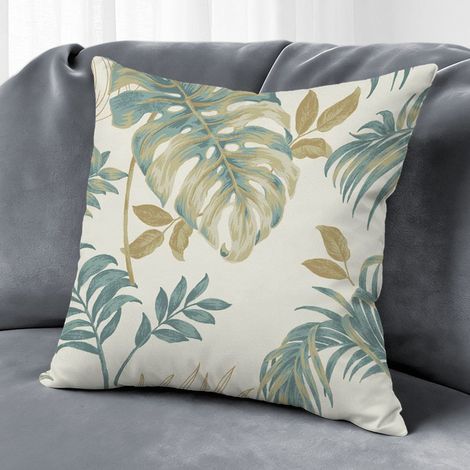 Housse de coussin fleurs papillon été, décoration salon maison,50×50cm (1/5)