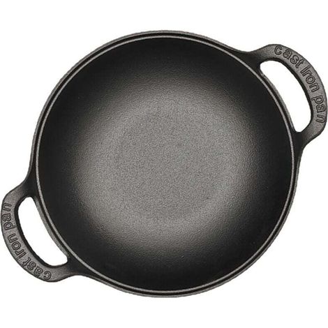 Marmite en fonte Yuanbao épaissie à double oreille. marmite à soupe. petite poêle à frire domestique. poêle à frire non revêtue. poêle antiadhésive.30cm (1/3)