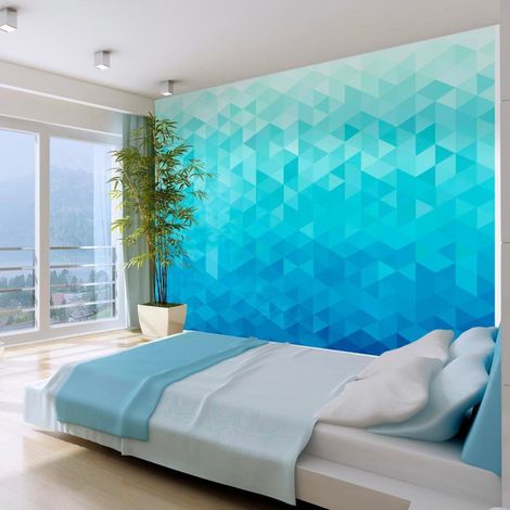 Papier peint pixel bleu - 150 x 105 cm (1/4)