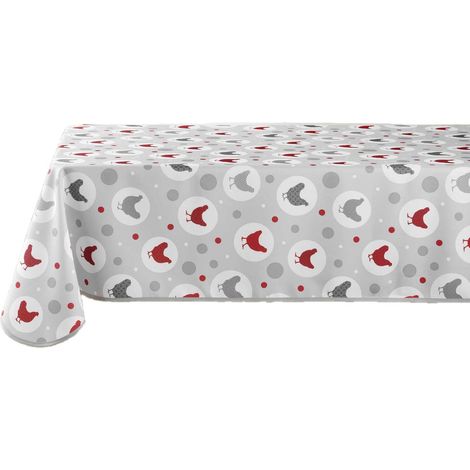 Nappe ronde antitache imprimée poules PLUMETTE (1/3)