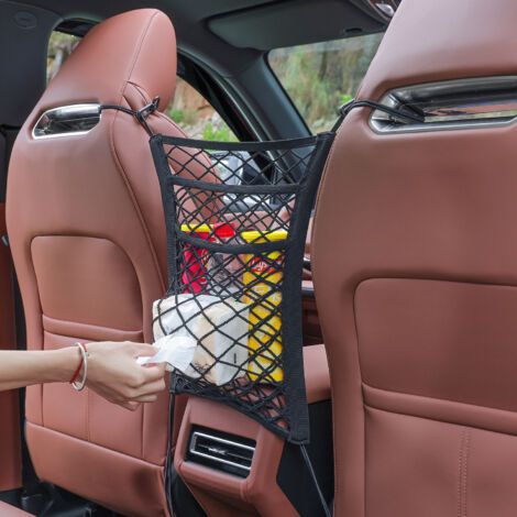 QORVA-Barrière de Voiture pour Chien à 3 Niveaux,Barrière de Voiture,Enceinte de Voiture en Filet pour Animaux de Compagnie,séparation pour Chien,Organisateur de Voiture rétractable