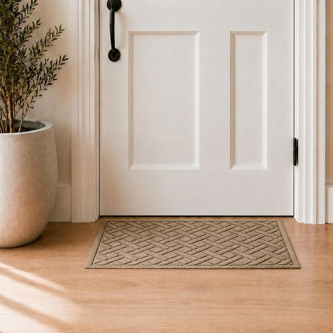 Waterhog Trockenlaufmatte - Gittermuster - Türmatte 60x90 cm - mit Rand - Beige (1/5)