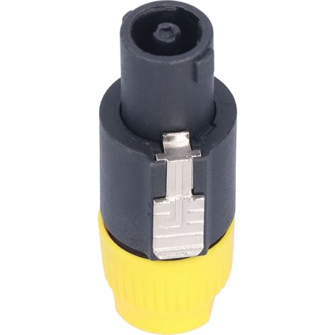 Connecteur Enceinte 4 Broches Twist Lock, Lot de 4 Prises Ampli Audio CNL4FC (Jaune), Fiche Verrouillage pour Câble Haut-Parleur (1/5)