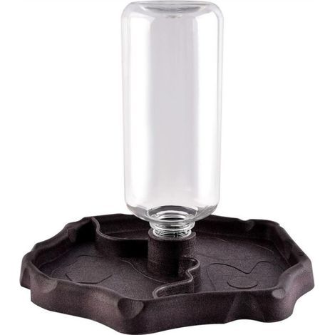 Distributeur d'eau pour Reptile, Abreuvoir Tortue, Mangeoire Gamelle Tortue Terrestre Distributeur 2 en 1 de Nourriture Anti Debordement Plastique Bol Accessoire - Brun (1/5)