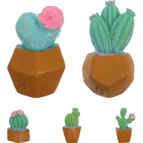Lot de 5 aimants décoratifs en forme de cactus pour réfrigérateur et (1/5)