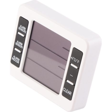 Thermomètre d'ambiance grand écran avec indicateur d'humidité, commutation Celsius/Fahrenheit, enregistrement des températures maxi/mini, capteur pour intérieur et extérieur (1/5)