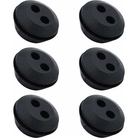 Lot de 6 Bouchon de Tuyau de Carburant Joint de Réservoir Caoutchouc 2 Trous Passe durite passe Durite Reservoir Debroussailleuse Accessoires- Crezuo (1/4)