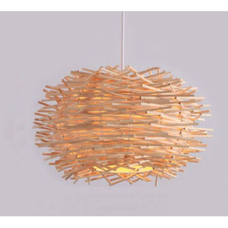 royaluxe-Lustres, Asie Du Sud-Est Des Lampes D'Art Rotin de Restauration Ferme Pendentinelle Light Pot Hot Pot Restaurant Bar Suspendu Lampe À Oiseaux Bird Bird Cage Lampe Pendente/30 Cm - RWSuspensio