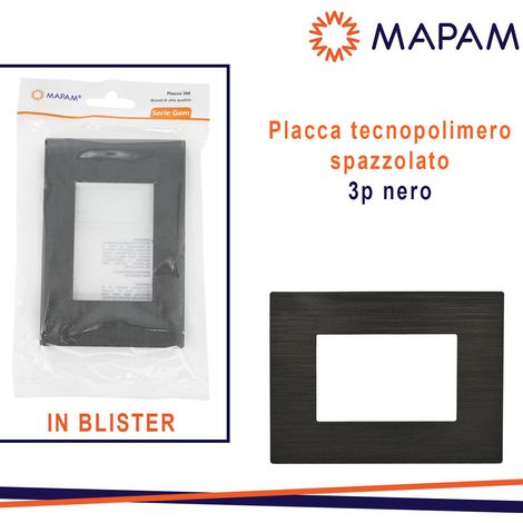PLACCA TECNOPOLIMERO BLISTERATO 3P GEM T2 NERO IN BLISTER