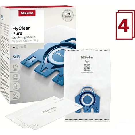 Sacs à poussière pour aspirateurs Miele HyClean 3D Efficiency – Lot de 4 sacs – Compatible Complete C2 C3 Classic C1 S2000 S5000 S8000 – Wancle