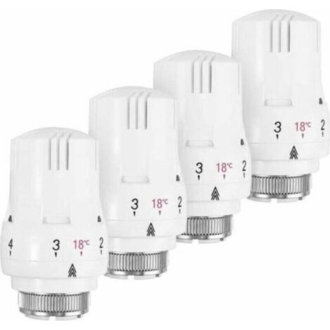 Lot de 4 Têtes Thermostatiques - Robinet Thermostatique Radiateur - Tête Thermostatique Radiateur - Valve de Radiateur Thermostatique M30 x 1,5