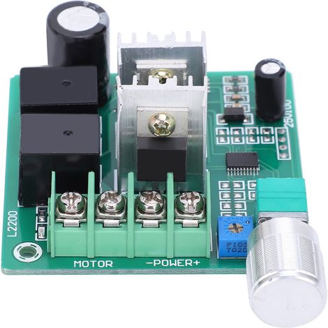 Drehzahlreglermodul PWM für Gleichstrommotoren 6 V–55 V, automatisch im Uhrzeigersinn/gegen den Uhrzeigersinn, 5–20 s, einstellbar auf 6 V, 12 V, 24 V, 36 V und 48 V (1/5)