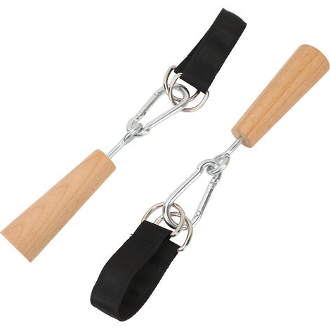 1 paire de poignées de traction en bois, accessoires de fitness professionnels pour l'entraînement des tractions à domicile. (1/5)