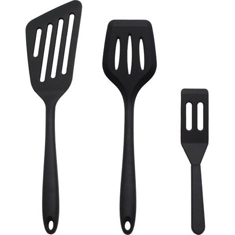 Ensemble de 3 spatules en silicone pour la friture, le poisson et une mini-spatule (1/4)