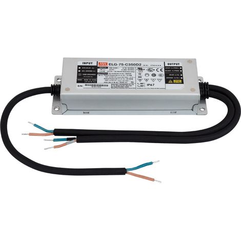 Driver Regolabile Programmabile 107-214V DC 75W IP67 ELG-75-C350-D2 MEAN WELL 75 W