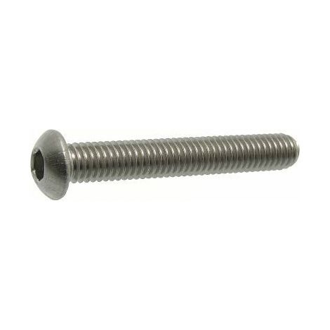Vis à métaux tête bombée, hexagonale creuse inox - Longueur: 120 - Qualite Inox: A4 - Diamètre: 8