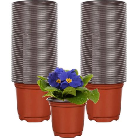 Lot de 100 têtes de culture, en plastique, 10 cm, pour culture, semences végétales, souvent pour légumes, fruits et plantes herbacées (1/5)