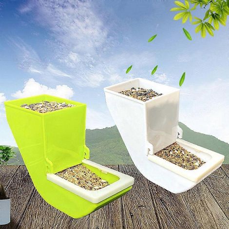Mangeoire verte pour oiseaux de compagnie (inséparables, pinsons, canaris, hamsters, volailles) - Récipients pour l'alimentation des graines (1/4)