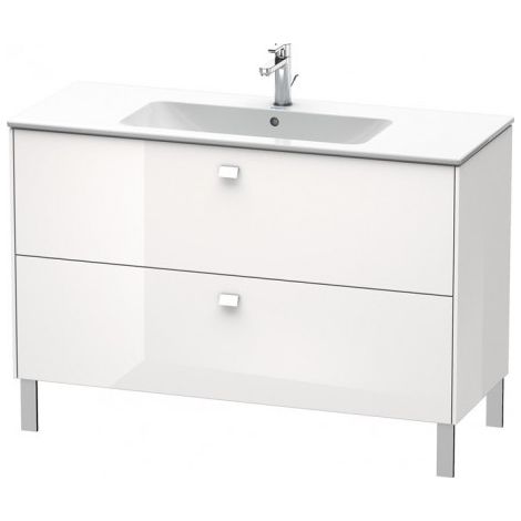 Duravit Meuble sous-lavabo Brioso sur pied 122,0 x 47,9 cm, avec 2 tiroirs, y compris découpe pour siphon et tablier, pour lavabo ME by Starck 233612, Couleur (avant/corps): Décor Taupe Mat, manche chromé - BR440401091