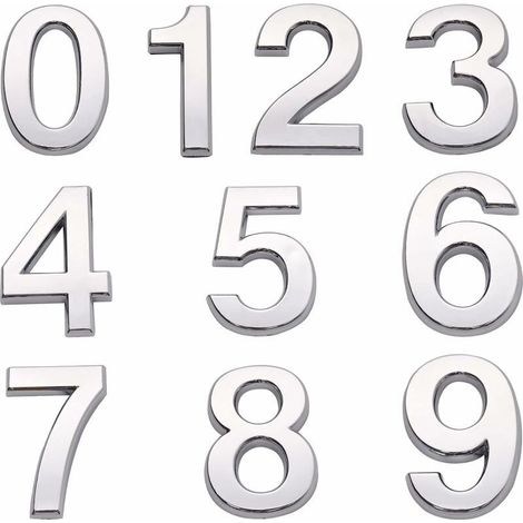 Numéros de maison autocollants pour boîte aux lettres, numéro de porte de 0 à 9, pour appartement, chambre, bureau (4,3 cm) (1/5)
