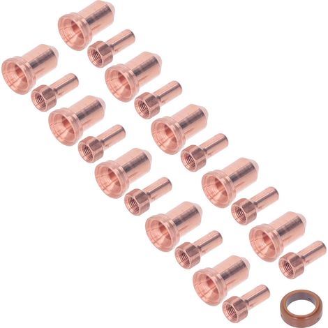 Ensemble 21 pièces buses de découpe plasma PT80 40-50A, buses laiton 1,3 mm, consommables pour torche plasma (1/5)