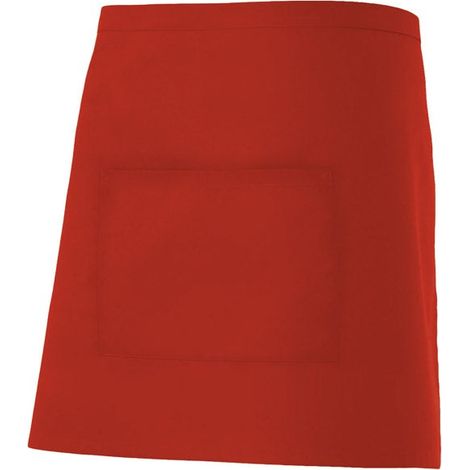 Delantal Corto Con Bolsillo Rojo U