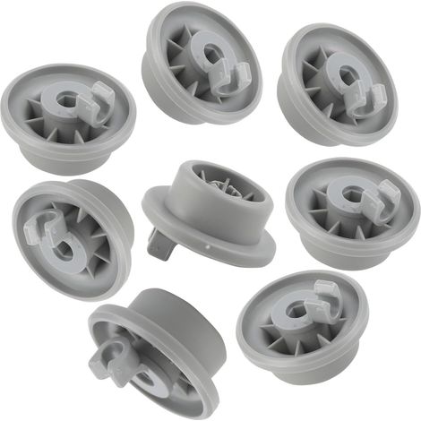 Juego de 8 ruedas para cesta de lavavajillas - Ruedas universales para la cesta inferior - Repuestos para lavavajillas Bosch y Siemens (1/5)