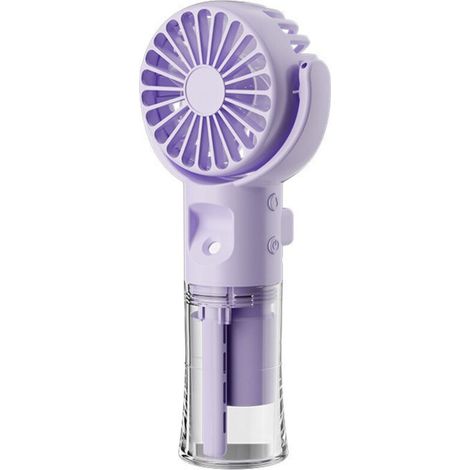 Ventilateur Brumisateur Rechargeable Violet, Mini Ventilateur USB Portable pour Voyage, Camping et Bureau (1/5)
