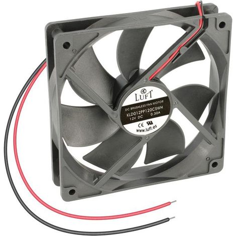 Ventilador 12Vdc 120x120x25mm 2 Cables Friccion 3,6W (1/2)
