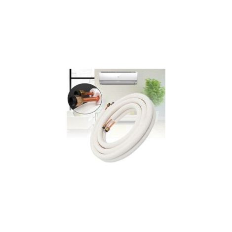 Tubo in rame per condizionatore d'aria da 1/4" e 3/8" - lunghezza 3 m - Materiale in rame resistente - Installazione semplice per un raffreddamento efficiente - Crezuo