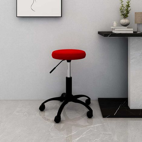 vidaXL Chaise pivotante de bureau Rouge bordeaux Velours (1/5)