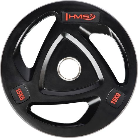 Olympische Hantelscheibe, 15 kg, Schwarz
