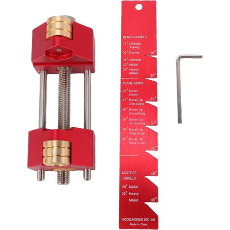 Scissor Sharpening Guide, Aircraft Sharpening Jig with Roller Wheel Angle Fixing Gauge for Carpenters, Precision Sharpening Kit (1/5)