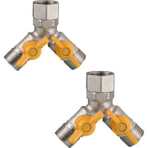 Raccords de vanne 3 voies en laiton G 1/2 Y, ensemble de 2 pièces (1/5)