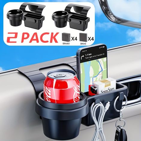 Ensemble de 2 organisateurs pour espace de siège de voiture (incluant porte-gobelet, support pour téléphone, boîte de rangement et crochet)