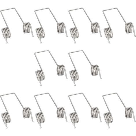 JSSEVN - 20pcs 4-Coil, 1mm x 8mm Nickel-Plated Stainless Steel Double Leg Torsion Springs for Trash Cans (1/5)