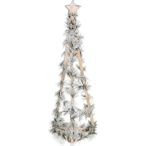 Leuchtender Weihnachtsbaumkegel aus Holz, LED-Dekoration, 68 cm
