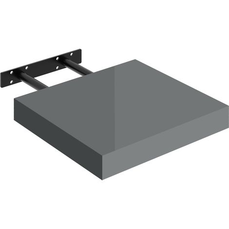 Étagère Murale WOLTU, Tablette Flottante, Panneau de Bois, Gris Brillant, 30x22,9x3,8cm