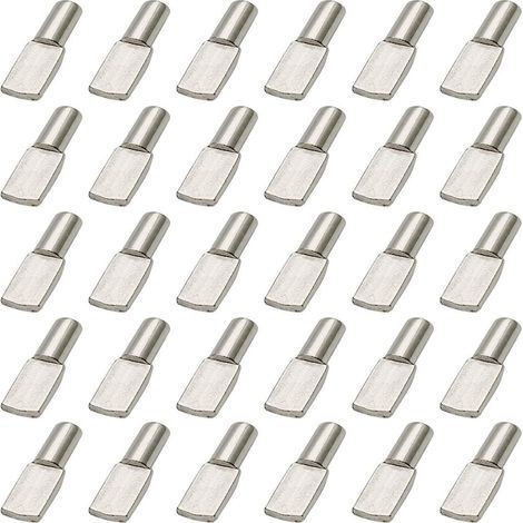 100Pcs Taquet Etagere, 5mm Support d'Étagère Étagère Broches Cheville Etagere Supports de Plaque en Métal Nickelé pour Armoire Bureau Accessoires (1/5)