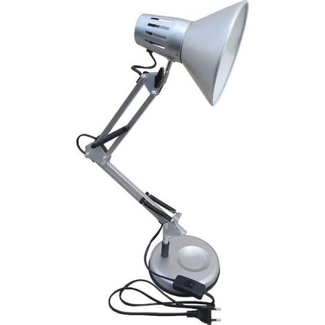 Lampada da scrivania con braccio snodabile luce da tavolo in metallo orientabile con morsetto incluso attacco per lampadine E27 per casa ufficio cameretta (1/5)