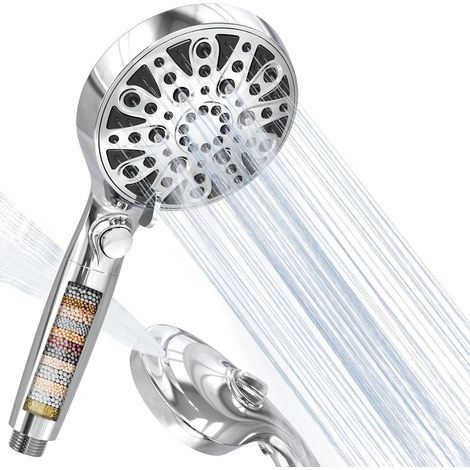 Duschkopf mit Filter, 8+2 Jet Economy Palm, Hochdruckdusche, Anti-Kalk-Duschkopf, Sparköpfe, verstellbare Filterduschen, Badewanne