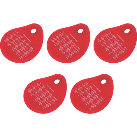Ensemble de 5 spatules à pâte en silicone avec revêtement antiadhésif intégré, apte au contact alimentaire, écologique, avec rainure pour les doigts, pour la cuisine et la boulangerie, rouge (1/5)