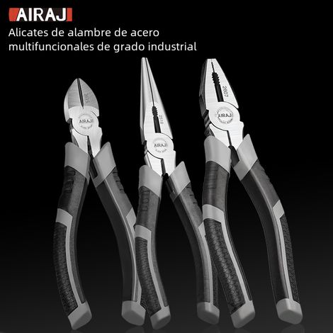 (Ensemble complet de trois) Ciseaux pointus multifonctionnels et outils d'électricien avec coupe-fil et pince à bec fin (1/4)